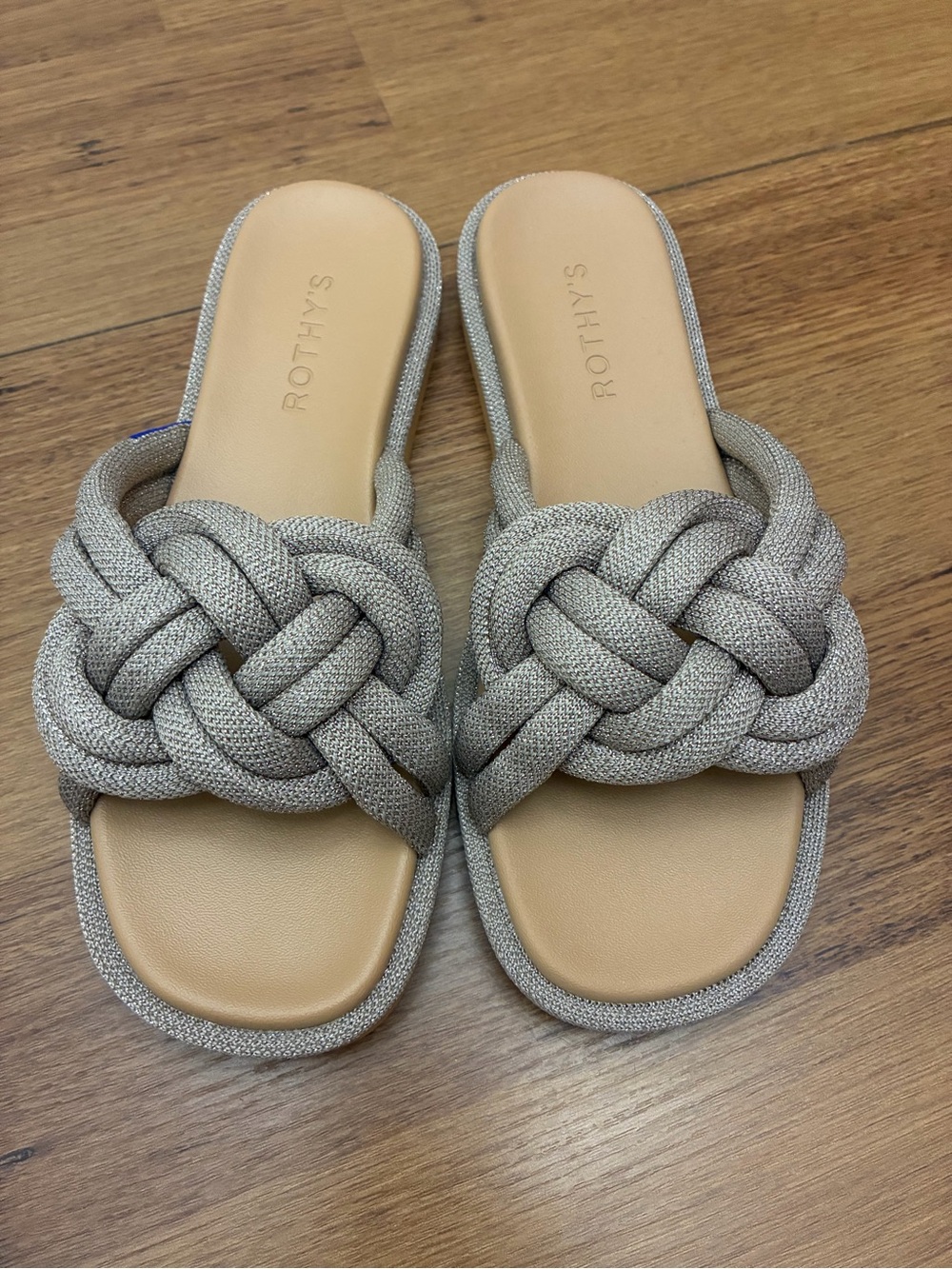 Rothy's The Summer Sandal in Sliver size 7.5 NEW